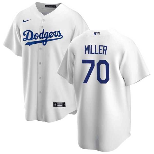 Men's Los Angeles Dodgers #70 Bobby Miller White Cool Base Stitched Baseball Jersey Dzhi